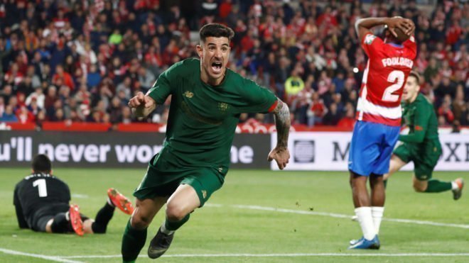 Yuri celebrando el gol de la clasificación bilbaina